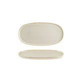 Bonna China Sand 12" x 6.25" x h:0.75" Oval Beige Porcelain Platter